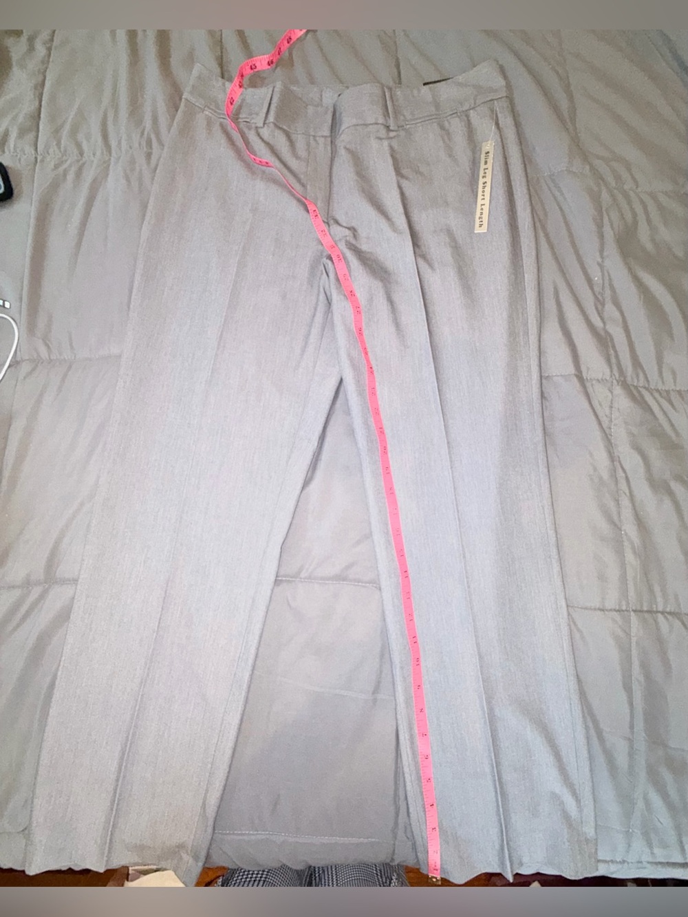 Zac & Rachel Size 12 Gray Slim Leg Short Length Dress Pants NWT - Picture 4 of 7